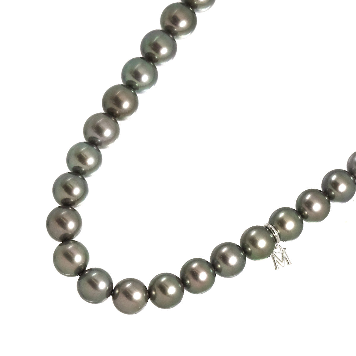 Black Pearl 9.6-9.2mm Necklace 18K WG 750