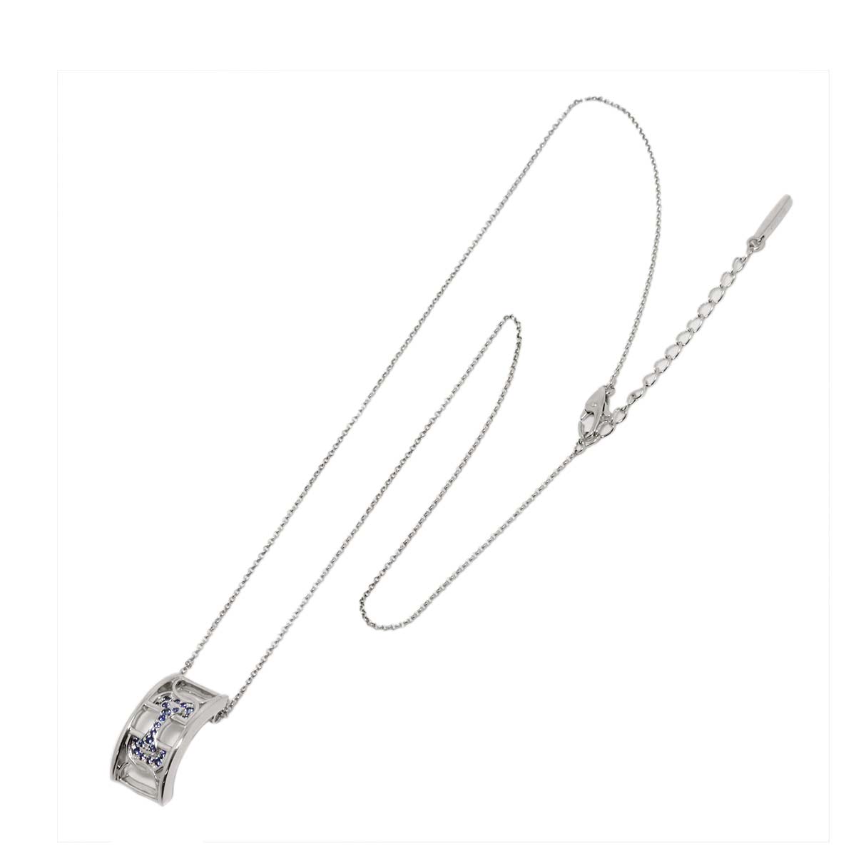 Sapphire Necklace 18K White Gold 750