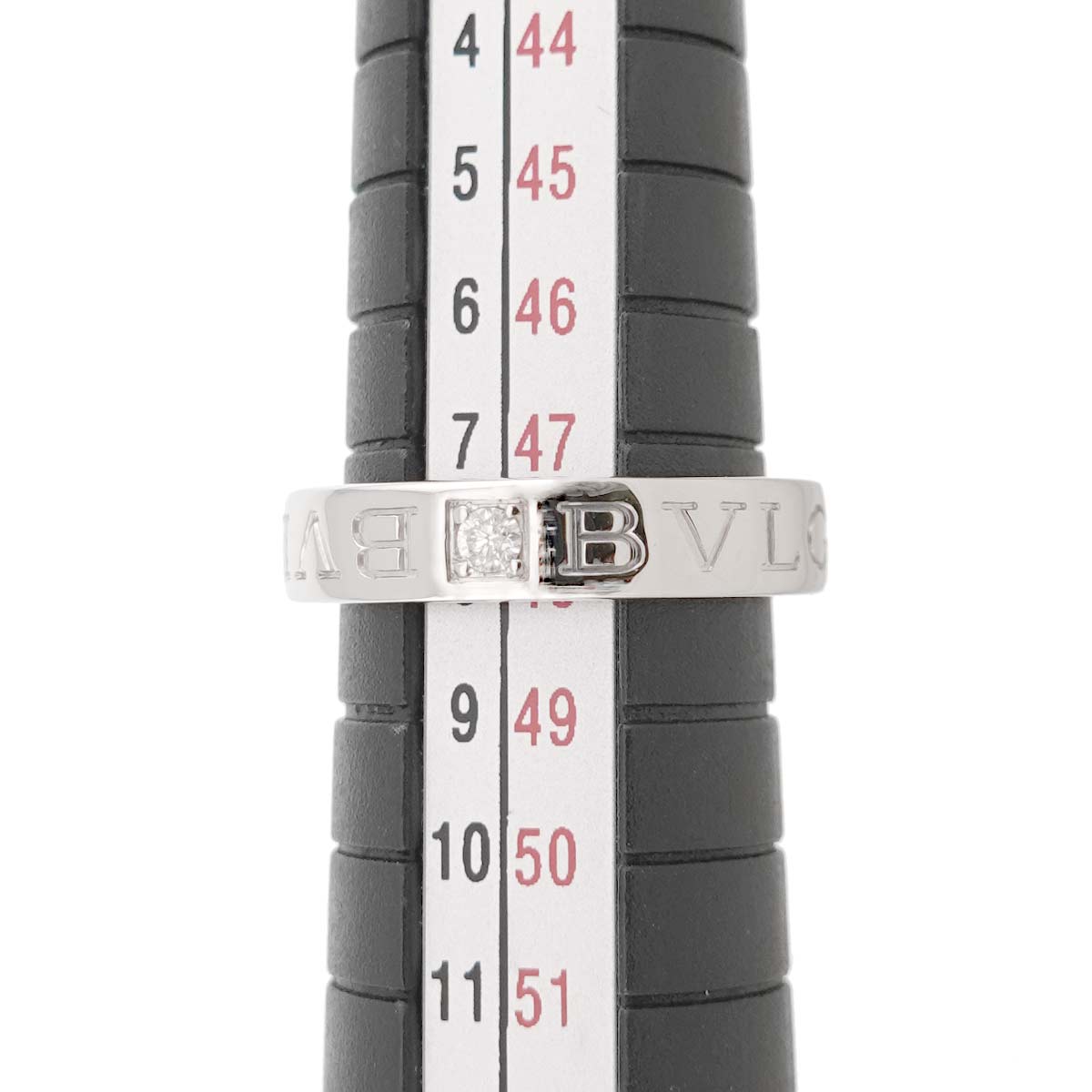 Double Logo Diamond Ring 18K White Gold 750 4-4.5(US)