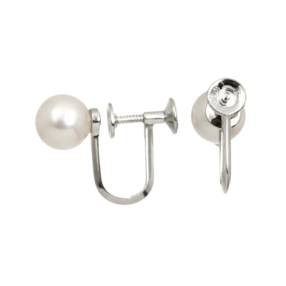 Akoya Pearl 7.4-7.3mm Earrings 14K White Gold 585