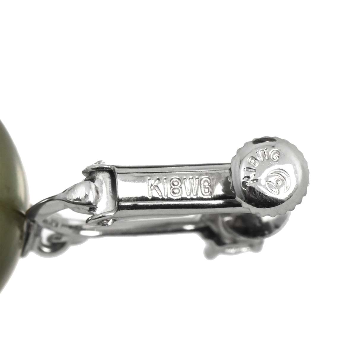South Sea pearl Diamond Earrings Clip on 18K WG White Gold 750