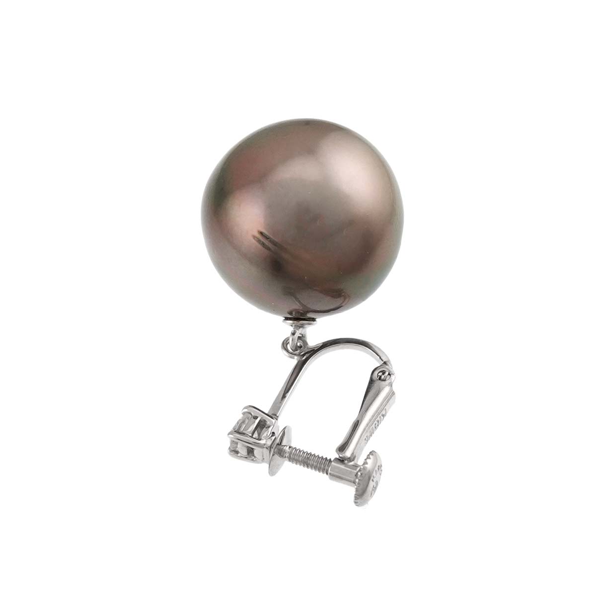 South Sea pearl Diamond Earrings Clip on 18K WG White Gold 750