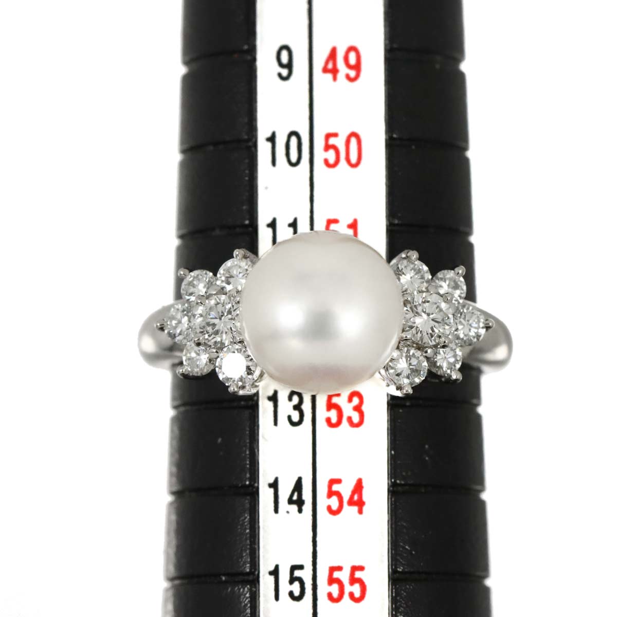 Akoya Pearl 8.5mm Diamond 0.50ct Ring Pt size6(US)