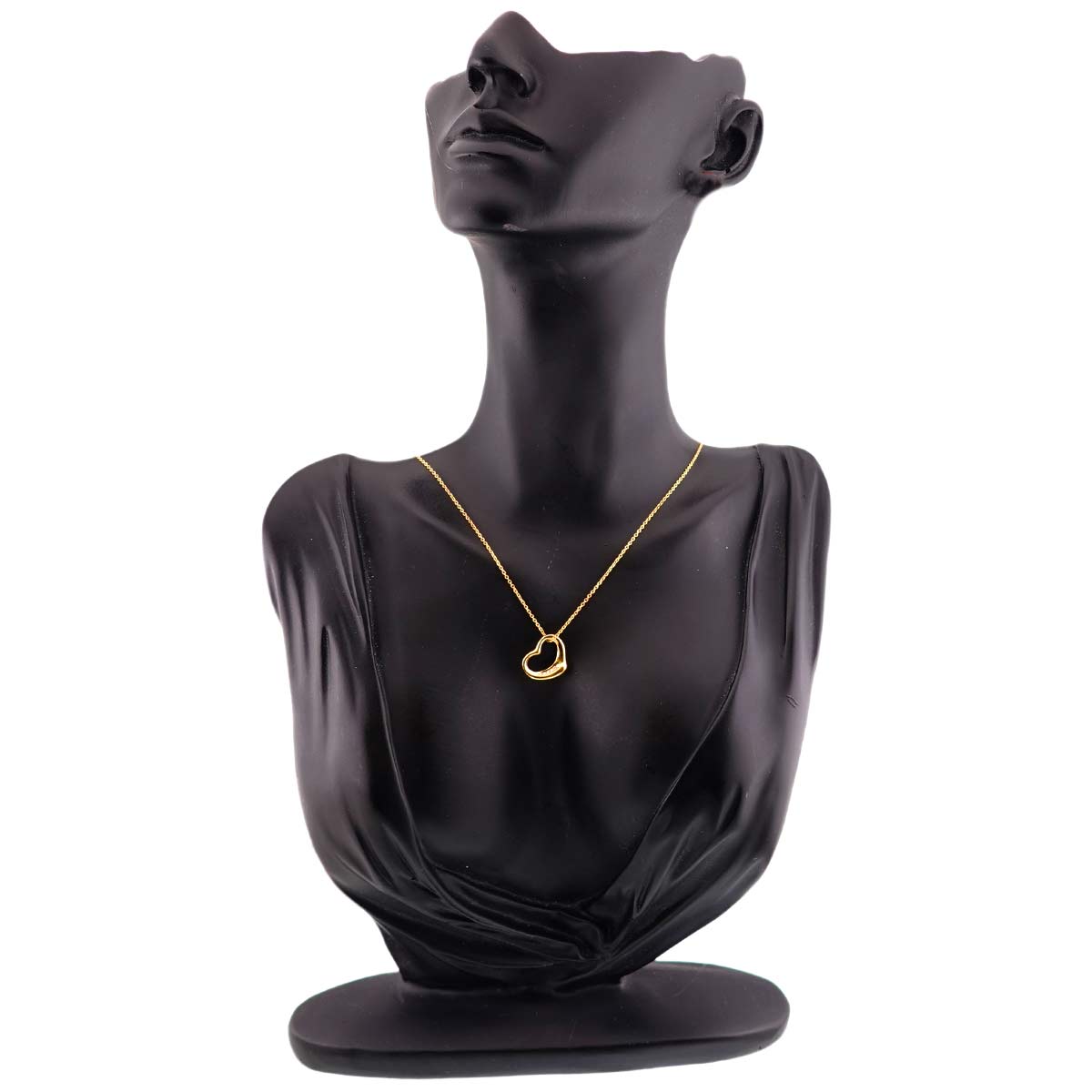 Open Heart Diamond Necklace 18K Yellow Gold 750