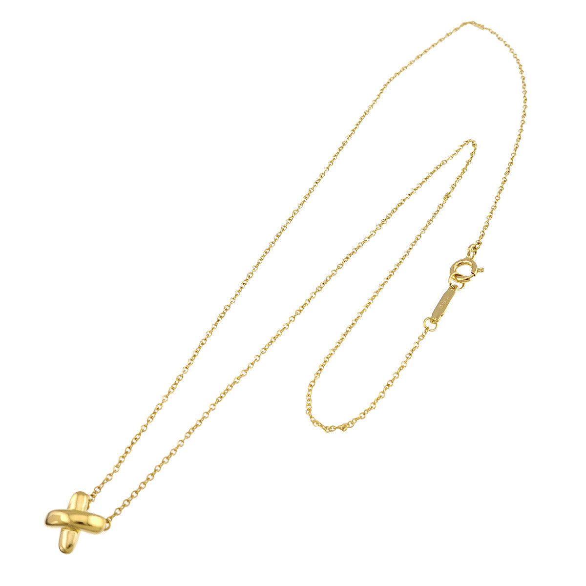 Cross stitch Necklace 18K Yellow Gold 750