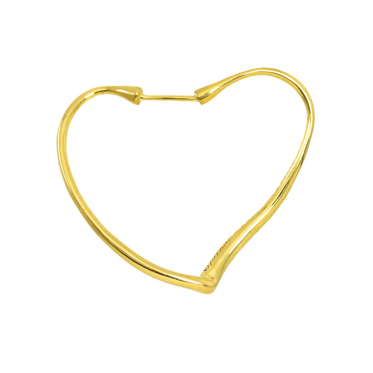Open Heart Earring Pierced 18K YG 750 One Piece only
