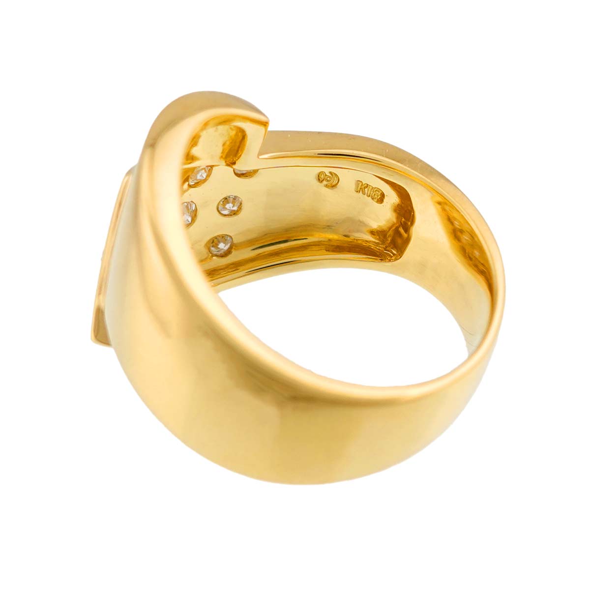 Diamond 0.48ct Ring 18K YG 750 Size6.5-6.75(US)