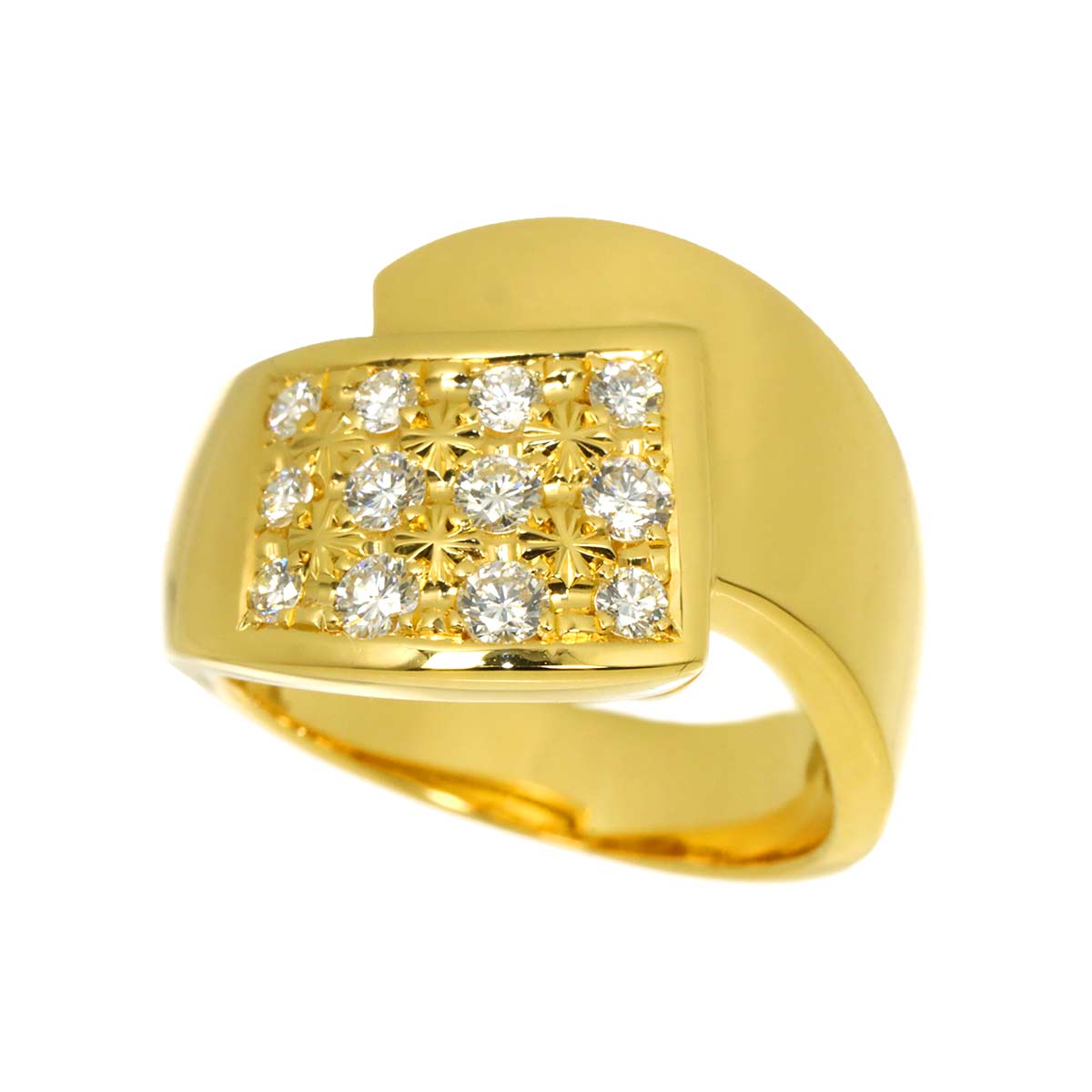 Diamond 0.48ct Ring 18K YG 750 Size6.5-6.75(US)