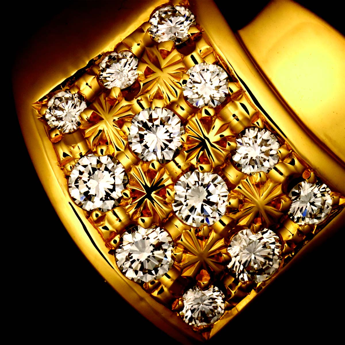Diamond 0.48ct Ring 18K YG 750 Size6.5-6.75(US)