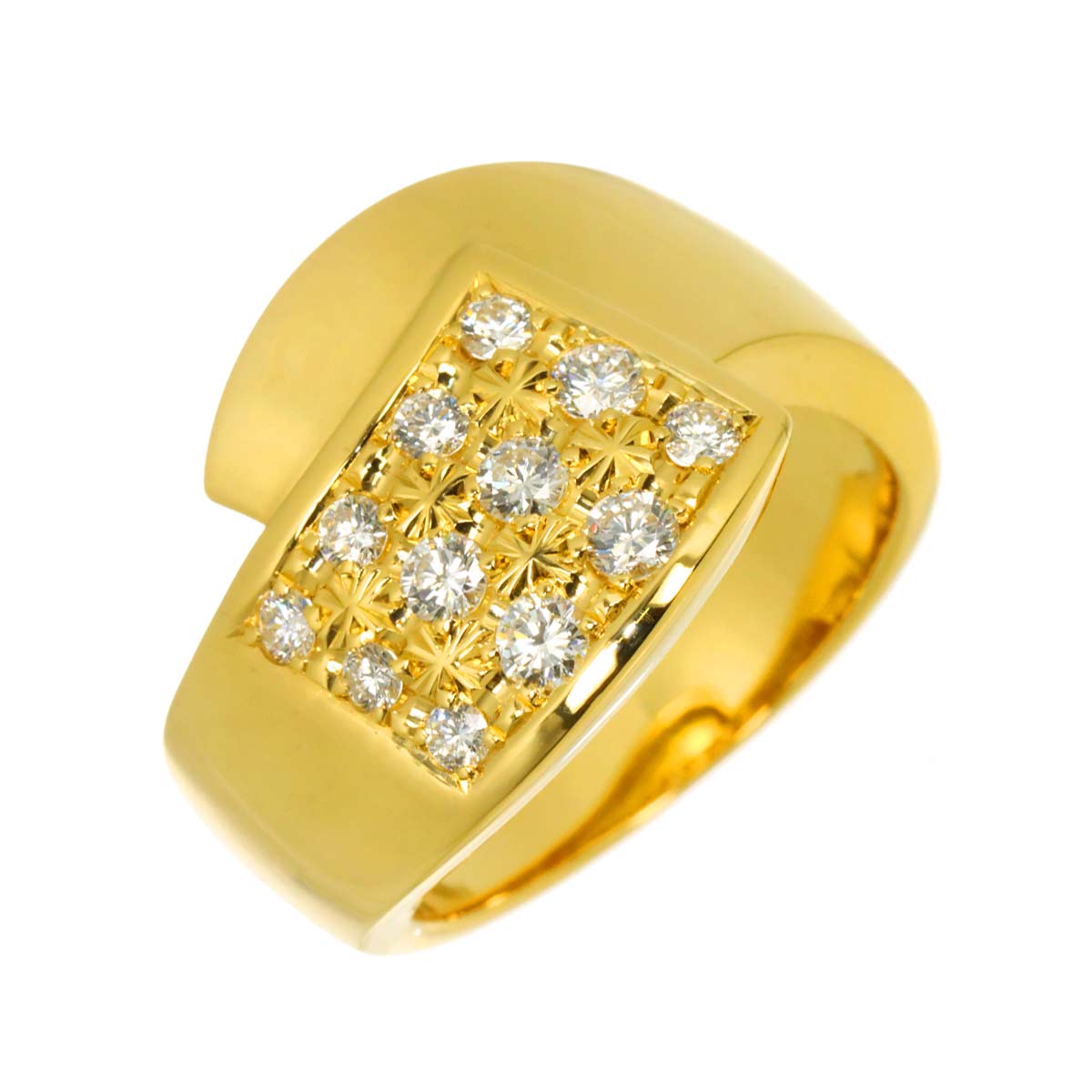 Diamond 0.48ct Ring 18K YG 750 Size6.5-6.75(US)