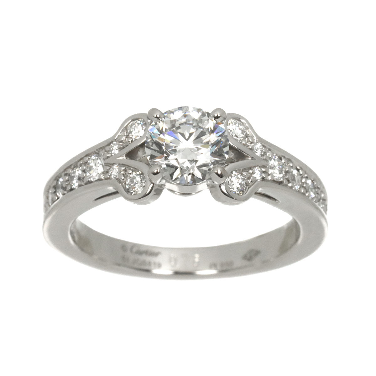 Ballerine Diamond 0.76ct E/VS1/3EX Ring Pt Size51 5.5-5.75(US)