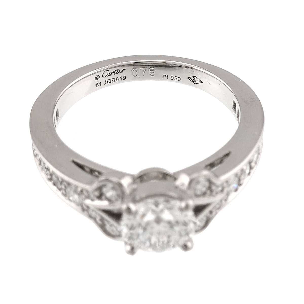 Ballerine Diamond 0.76ct E/VS1/3EX Ring Pt Size51 5.5-5.75(US)