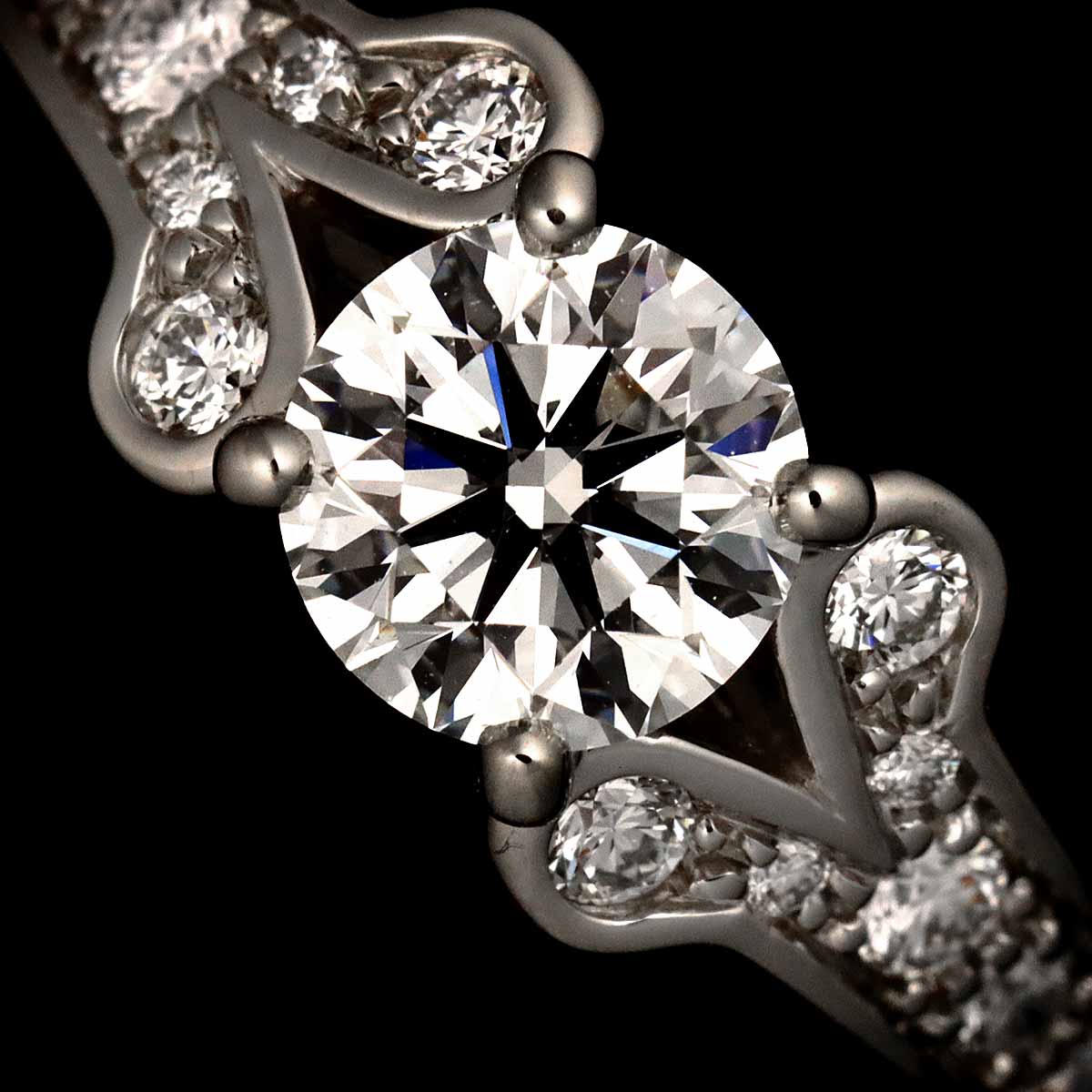 Ballerine Diamond 0.76ct E/VS1/3EX Ring Pt Size51 5.5-5.75(US)