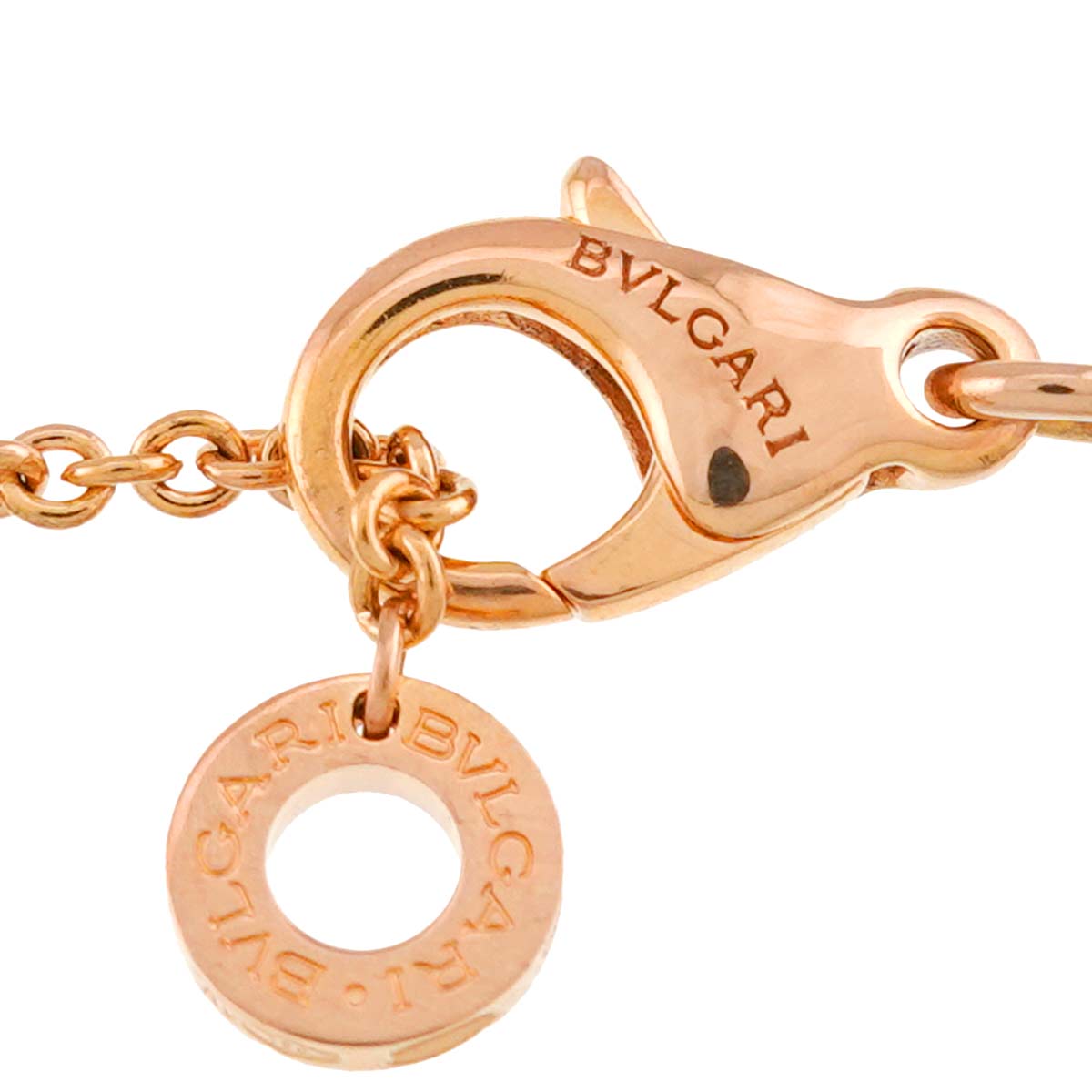 BVLGARIBVLGARI Pave Diamond Onyx Necklace 18K Pink Gold 750