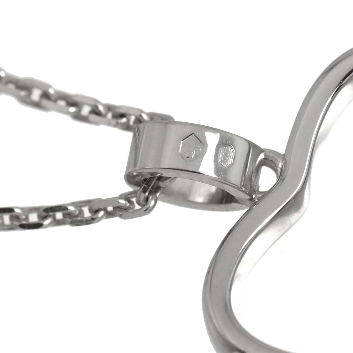 Happy Diamond Heart Necklace 18K White Gold 750