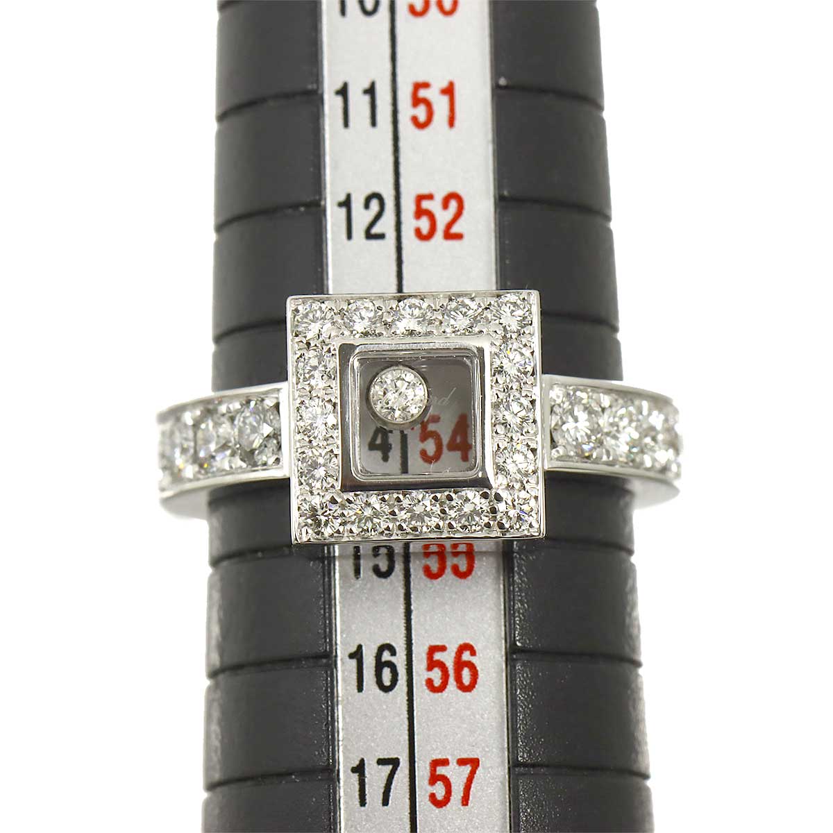 Happy Diamond Ring 18K White Gold 750 Size6.75(US)