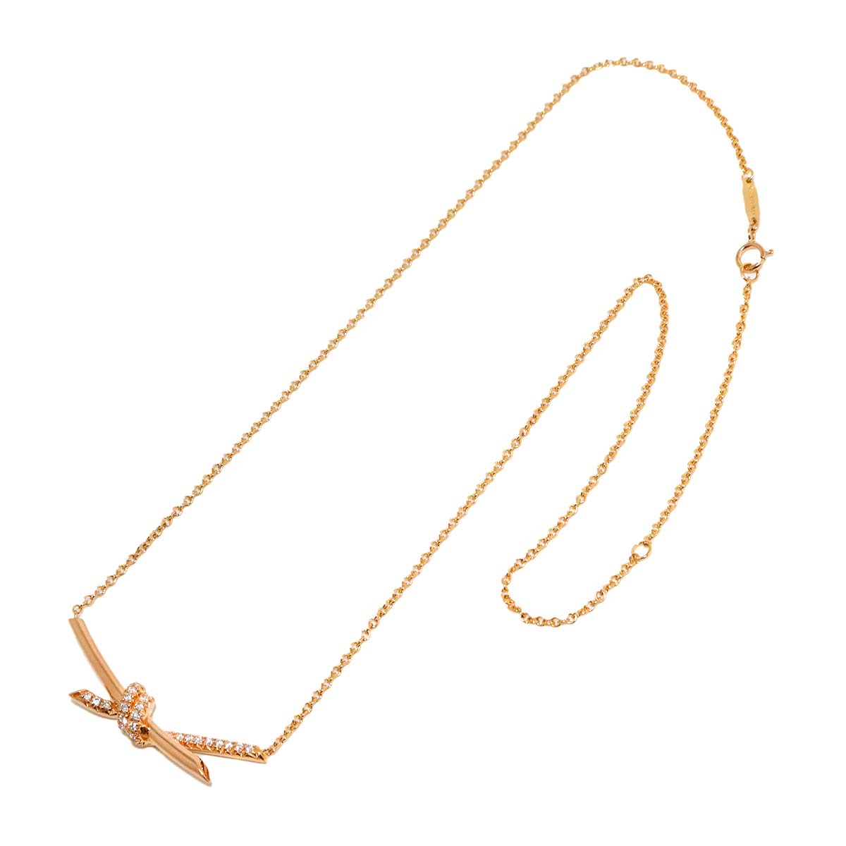Knot Diamond 0.25ct Necklace 18K Pink Gold 750