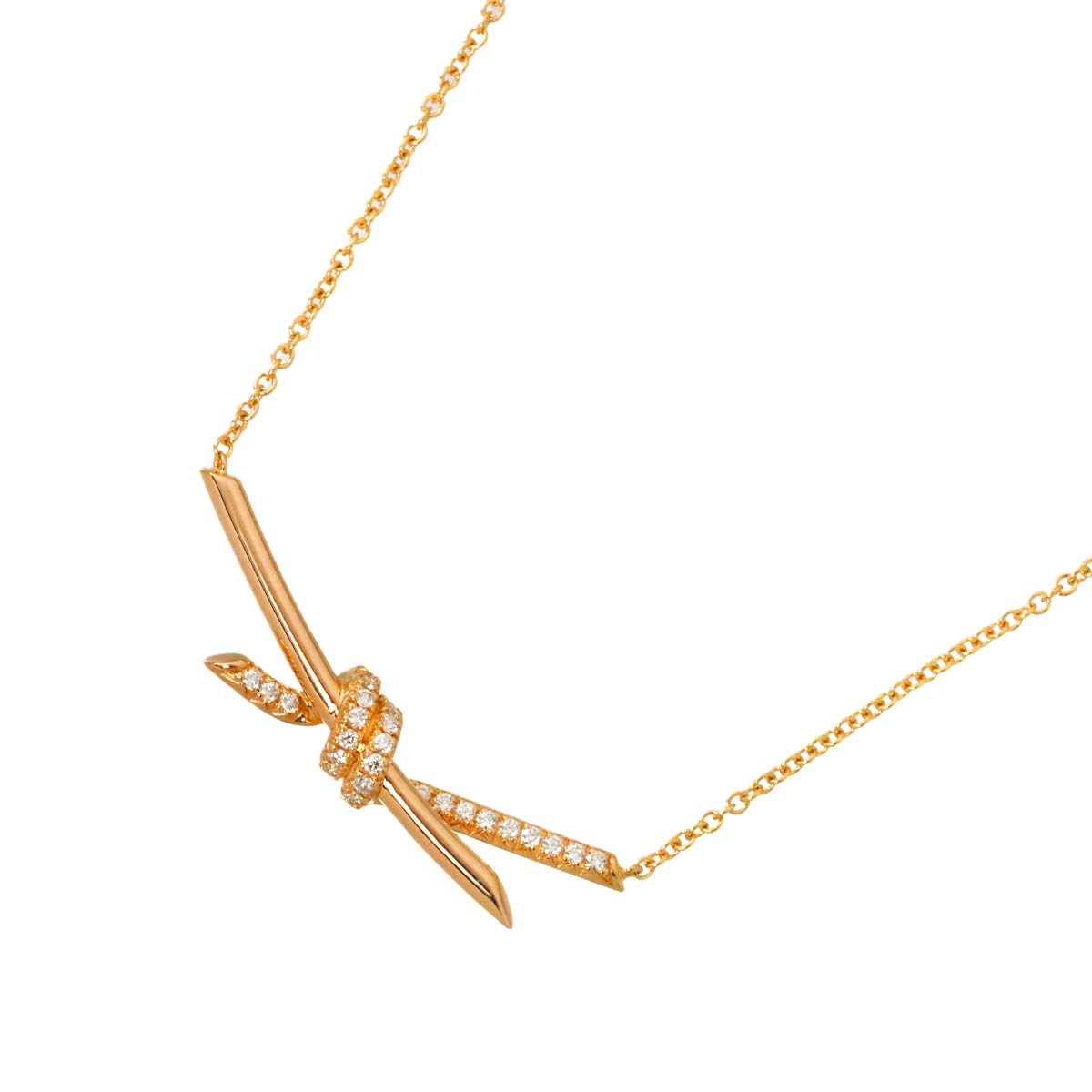 Knot Diamond 0.25ct Necklace 18K Pink Gold 750