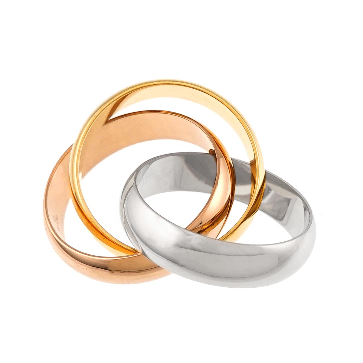 Trinity Ring 18K YG WG PG 750 Size50 5.25(US)