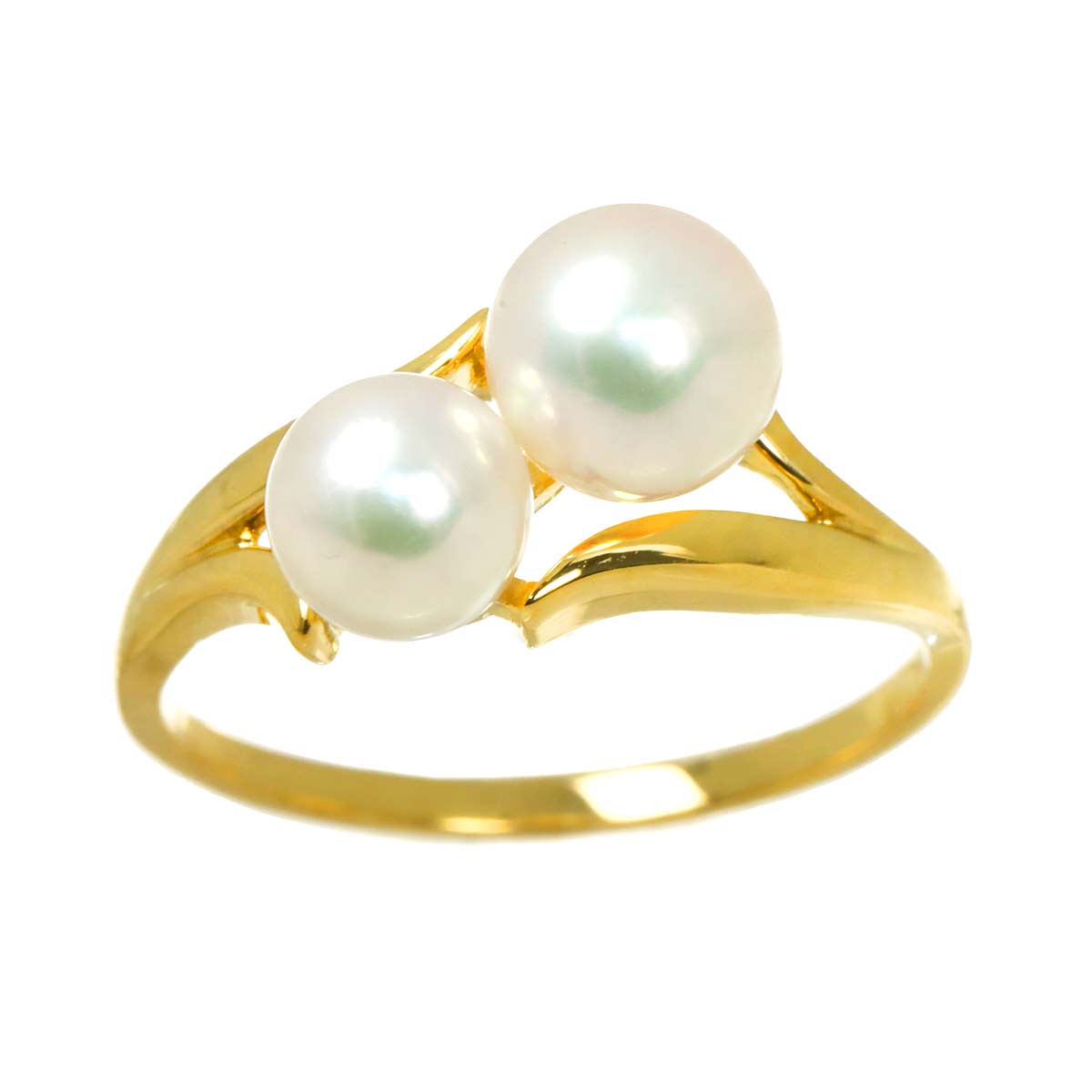 Akoya Pearl 6.3-5.6mm Ring 18K YG 750 Size6(US)