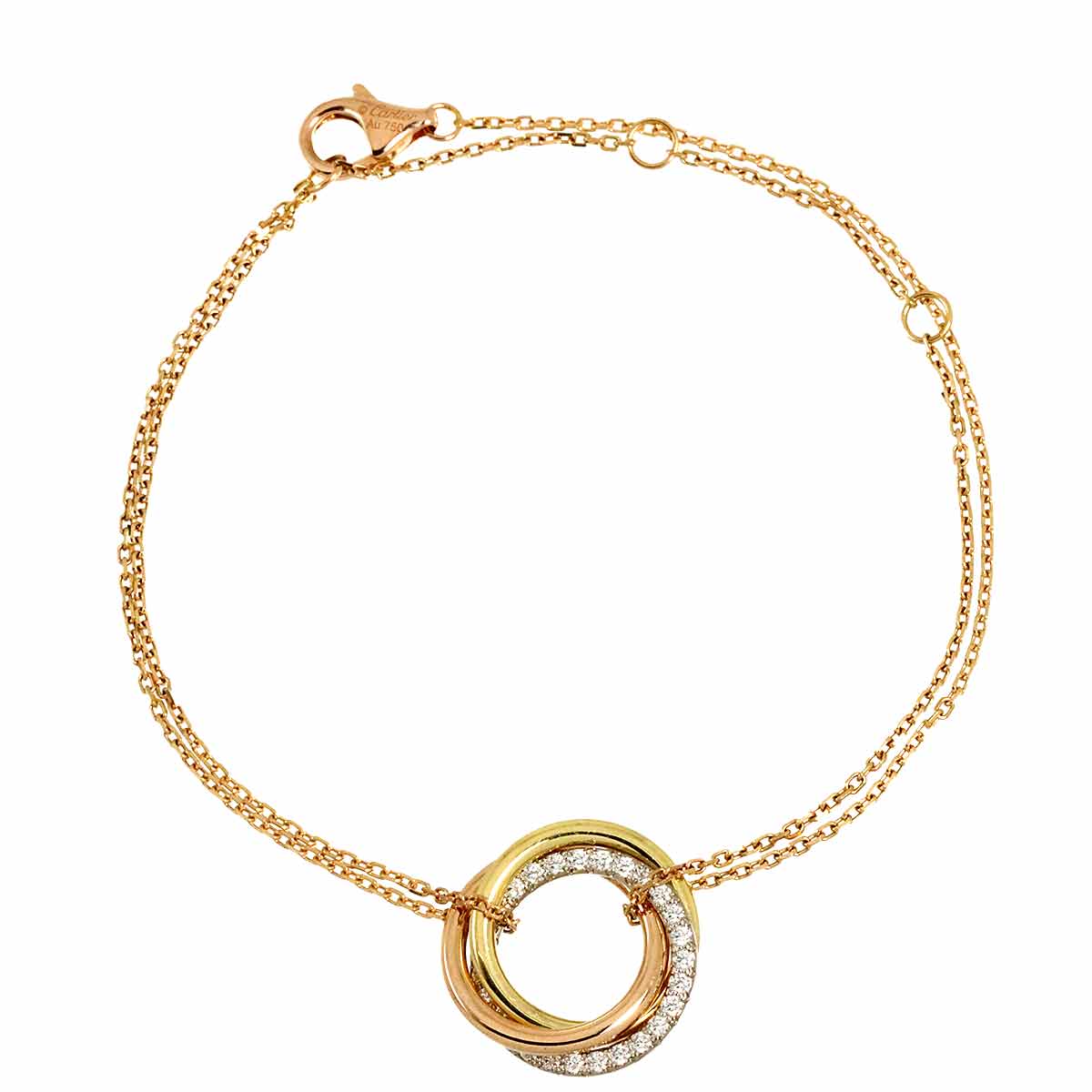 Trinity Diamond Bracelet 18K YG WG PG 750