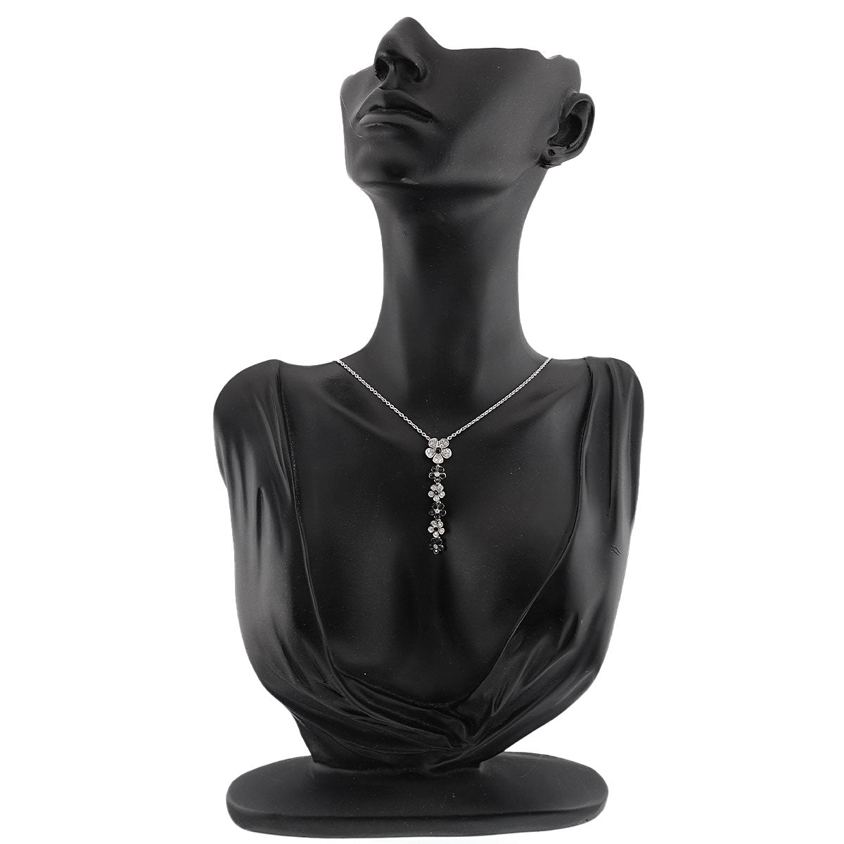 Flower Motif Diamond 0.35ct/0.25ct Necklace 18K WG 750
