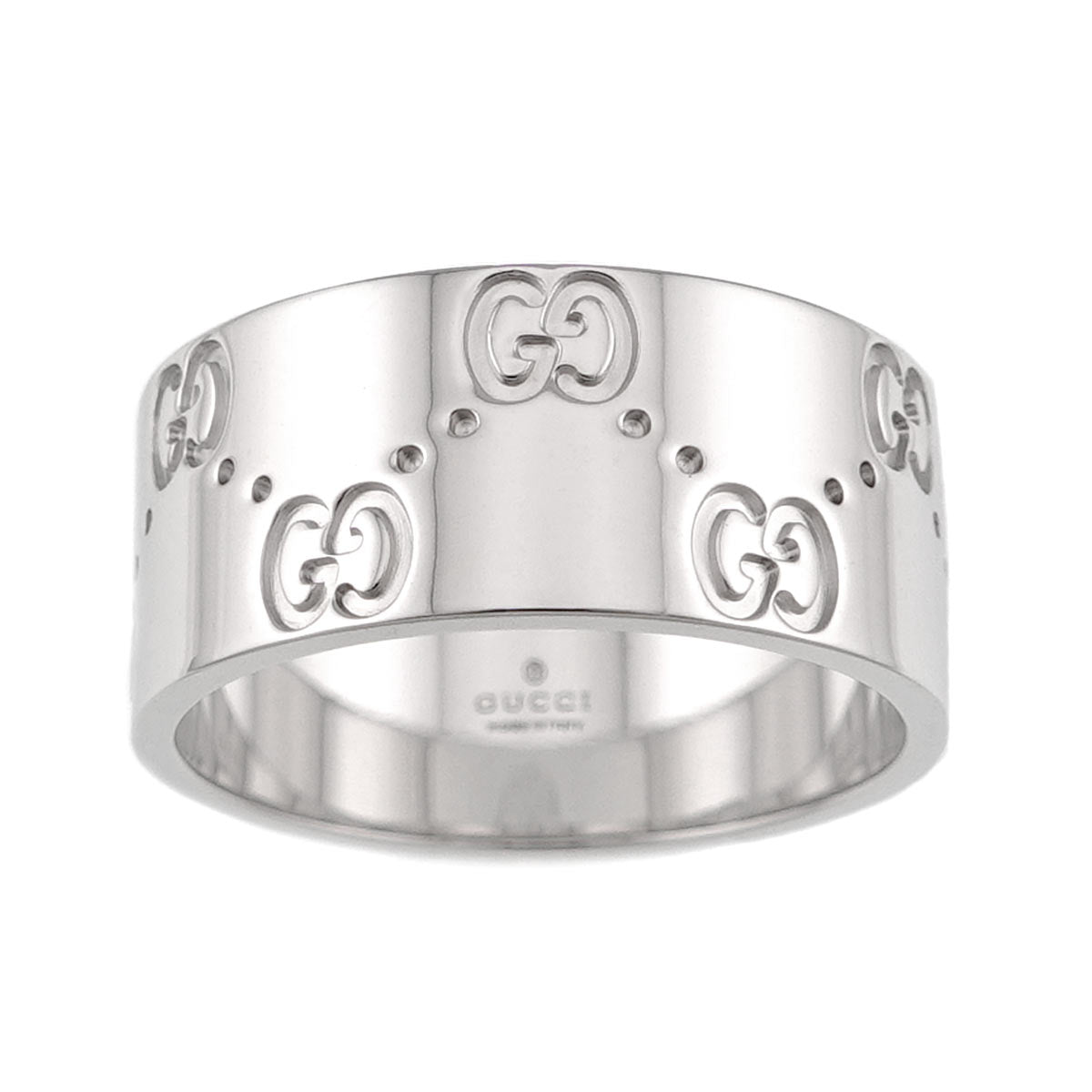 Icon Wide Ring 18K WG White Gold 750 Size18 7.75-8(US)