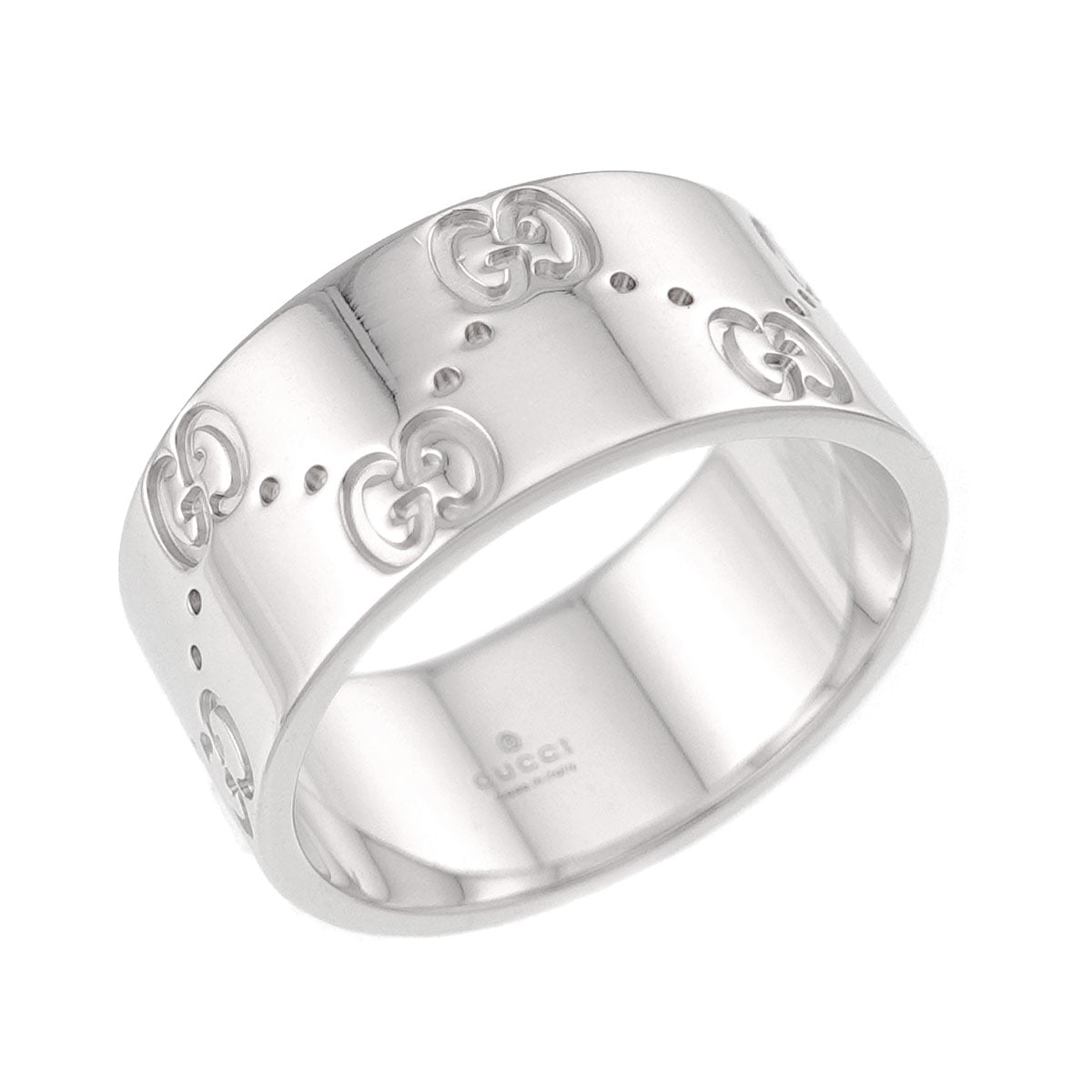 Icon Wide Ring 18K WG White Gold 750 Size18 7.75-8(US)
