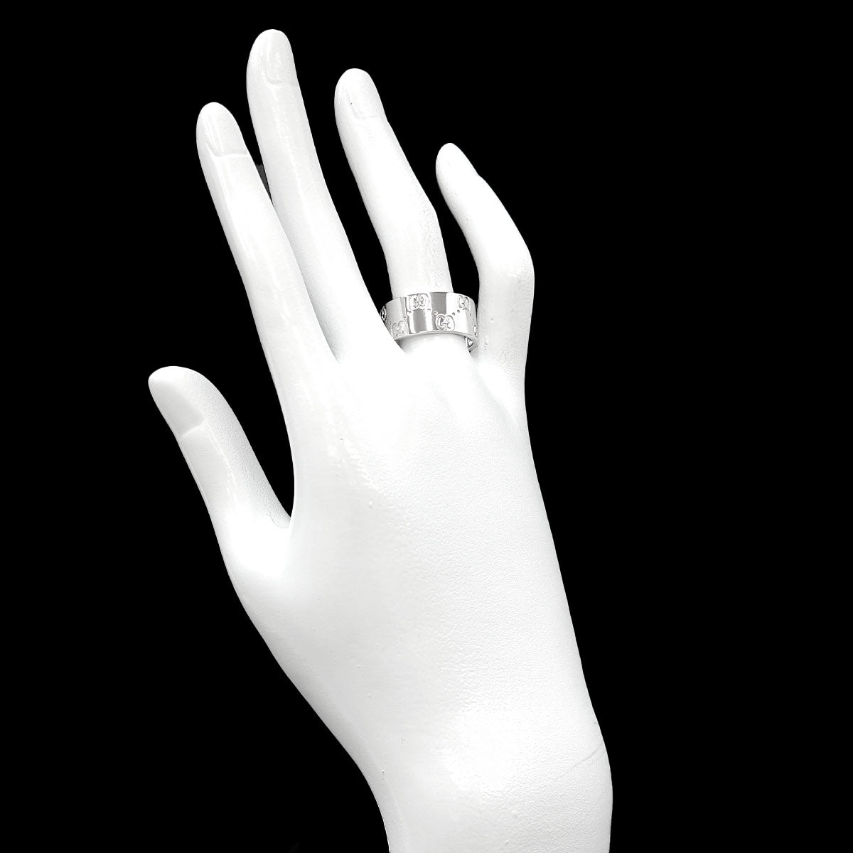 Icon Wide Ring 18K WG White Gold 750 Size18 7.75-8(US)