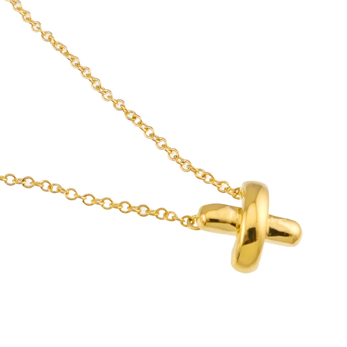 Cross stitch Necklace 18K Yellow Gold 750