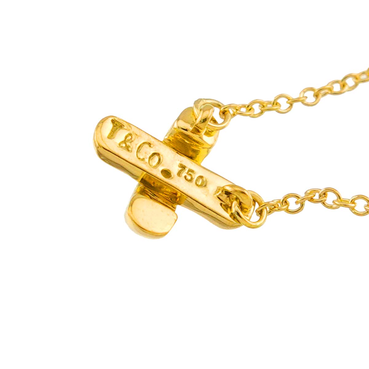 Cross stitch Necklace 18K Yellow Gold 750