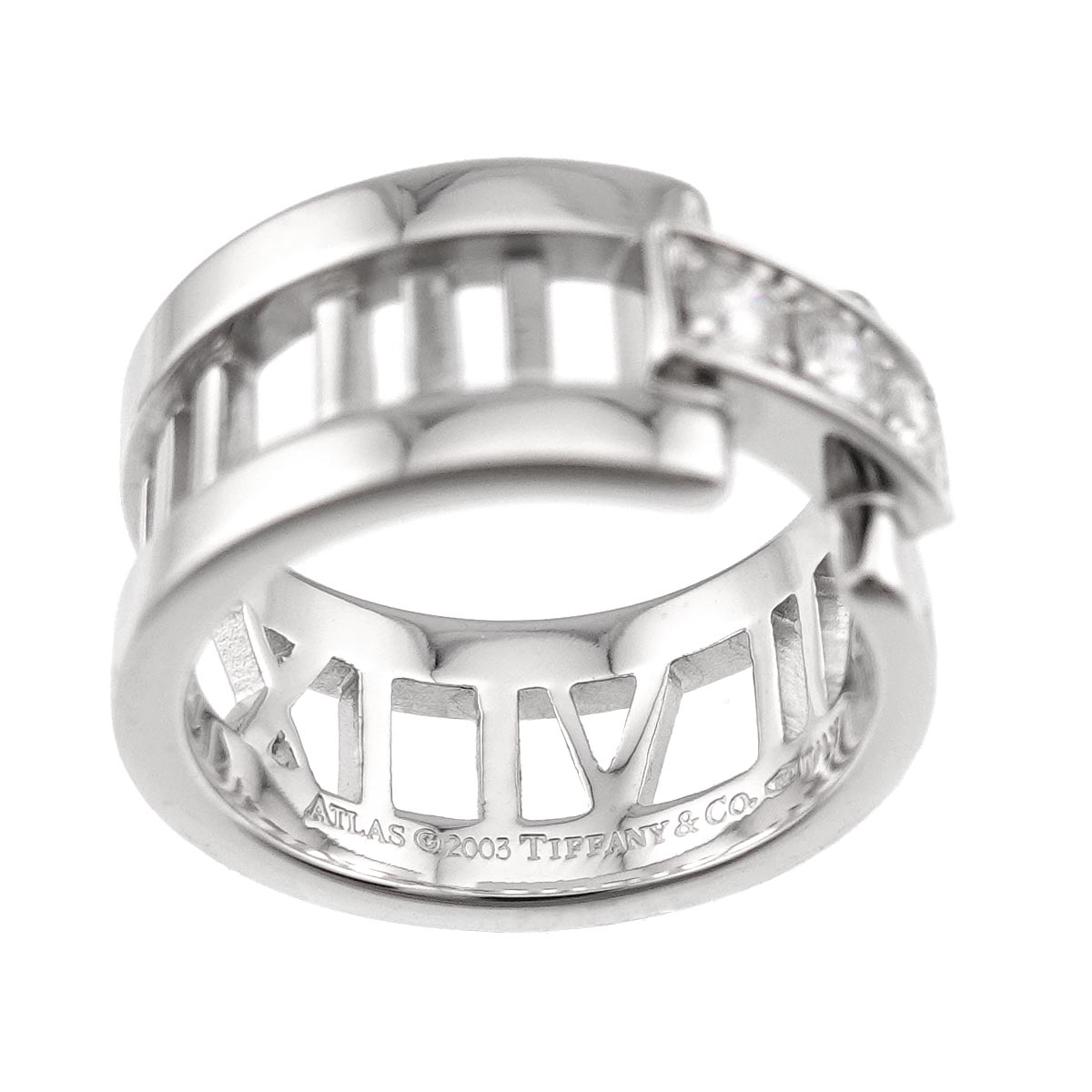 Atlas Diamond Ring 18K White Gold 750 size3.75-4(US)