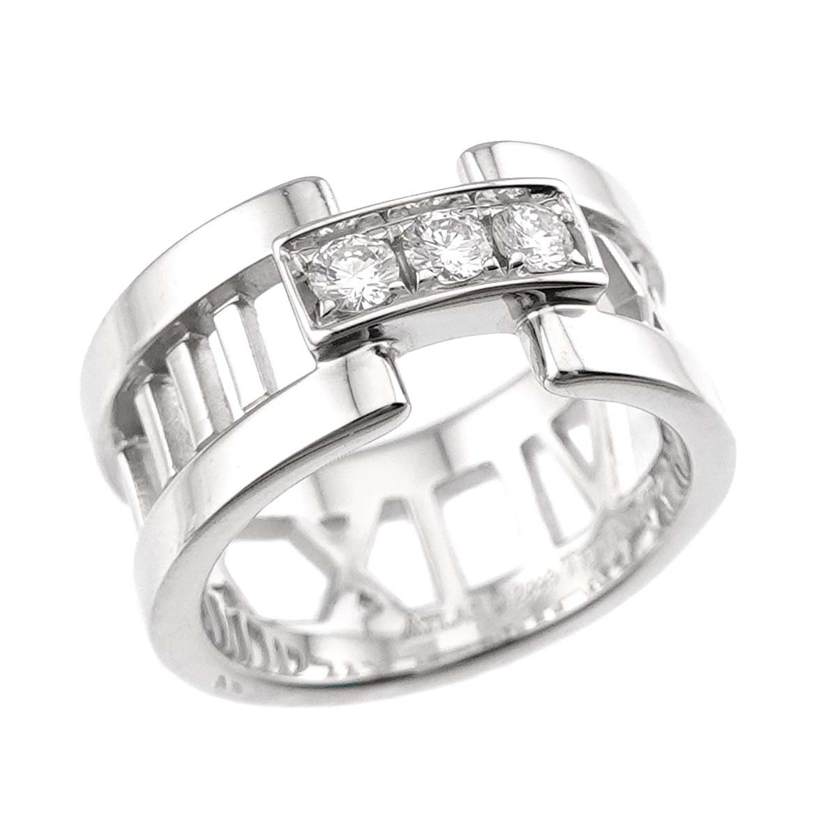 Atlas Diamond Ring 18K White Gold 750 size3.75-4(US)