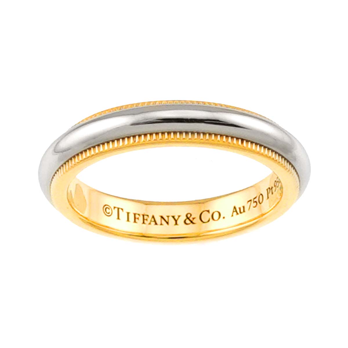 Milgrain Band Ring 18K 750 YG Pt Platinum Size4.75-5(US)