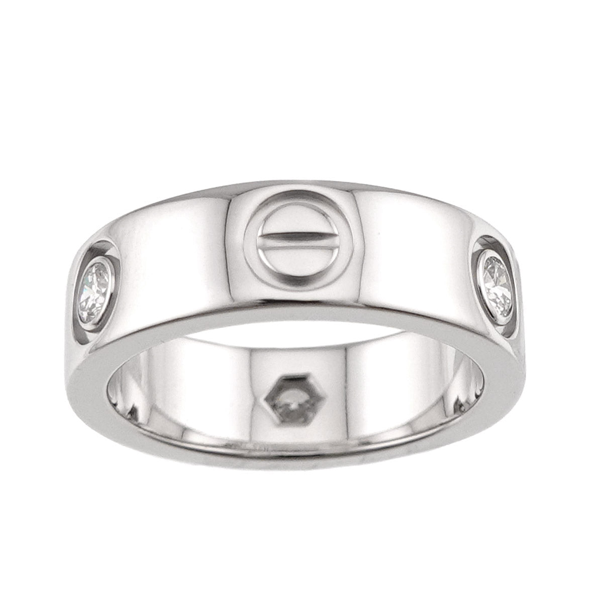 Love Ring Half Diamond 3P 18K WG 750 size47 4(US)