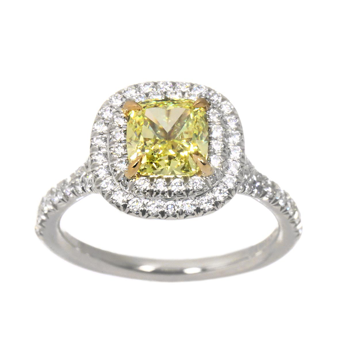 Soleste Diamond 1.12ct FIY/VS1/VG Ring Pt 18K YG Size4.5(US)
