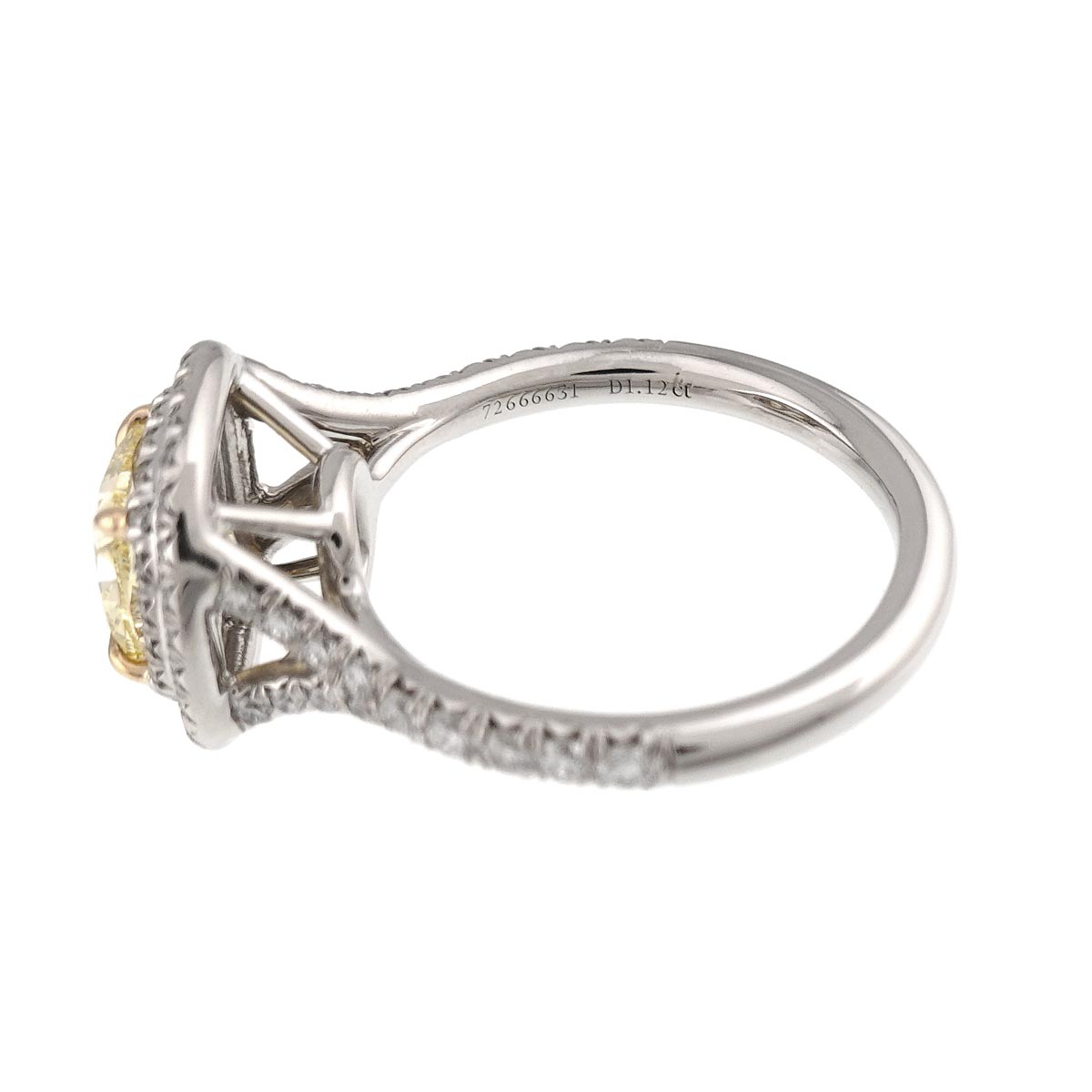Soleste Diamond 1.12ct FIY/VS1/VG Ring Pt 18K YG Size4.5(US)