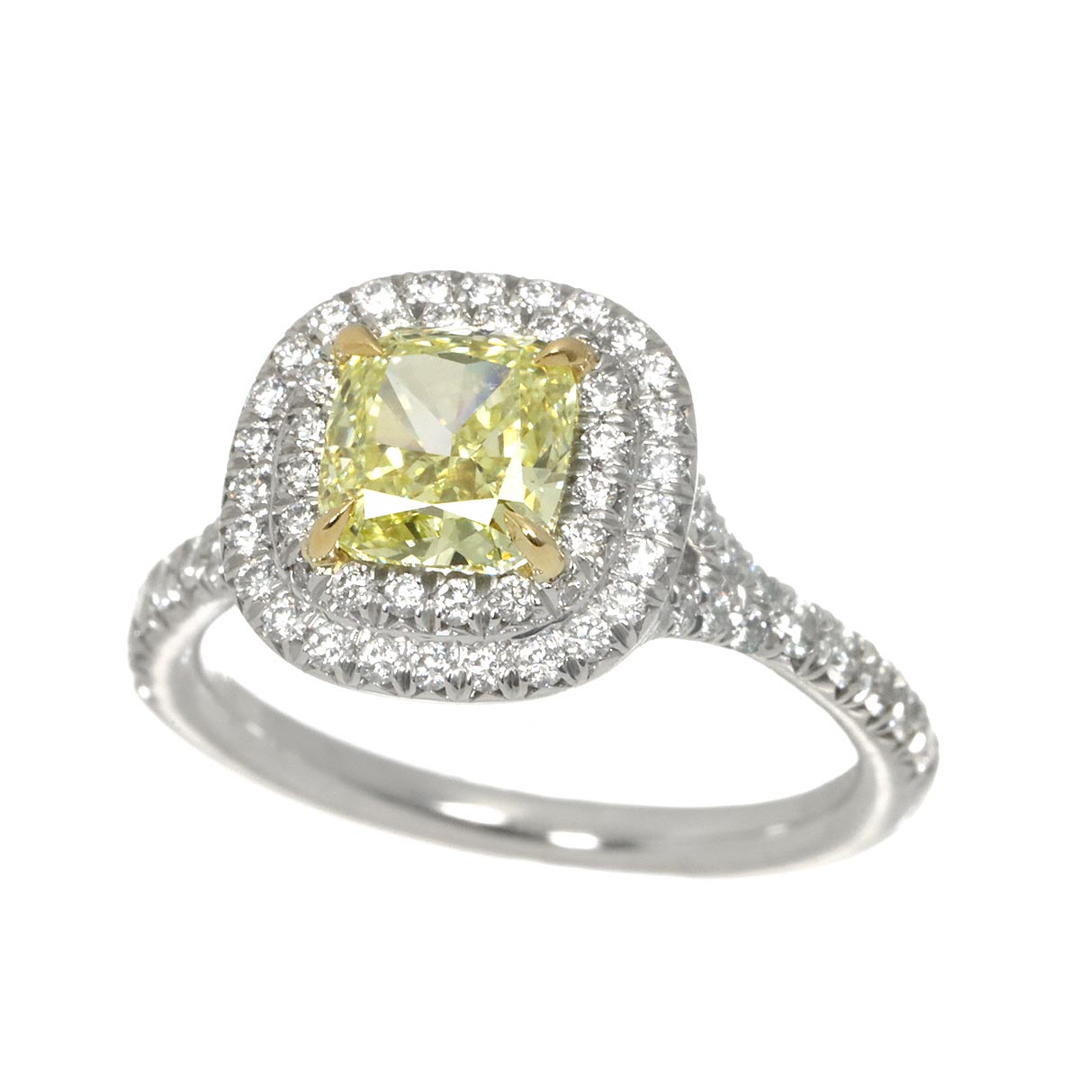 Soleste Diamond 1.12ct FIY/VS1/VG Ring Pt 18K YG Size4.5(US)
