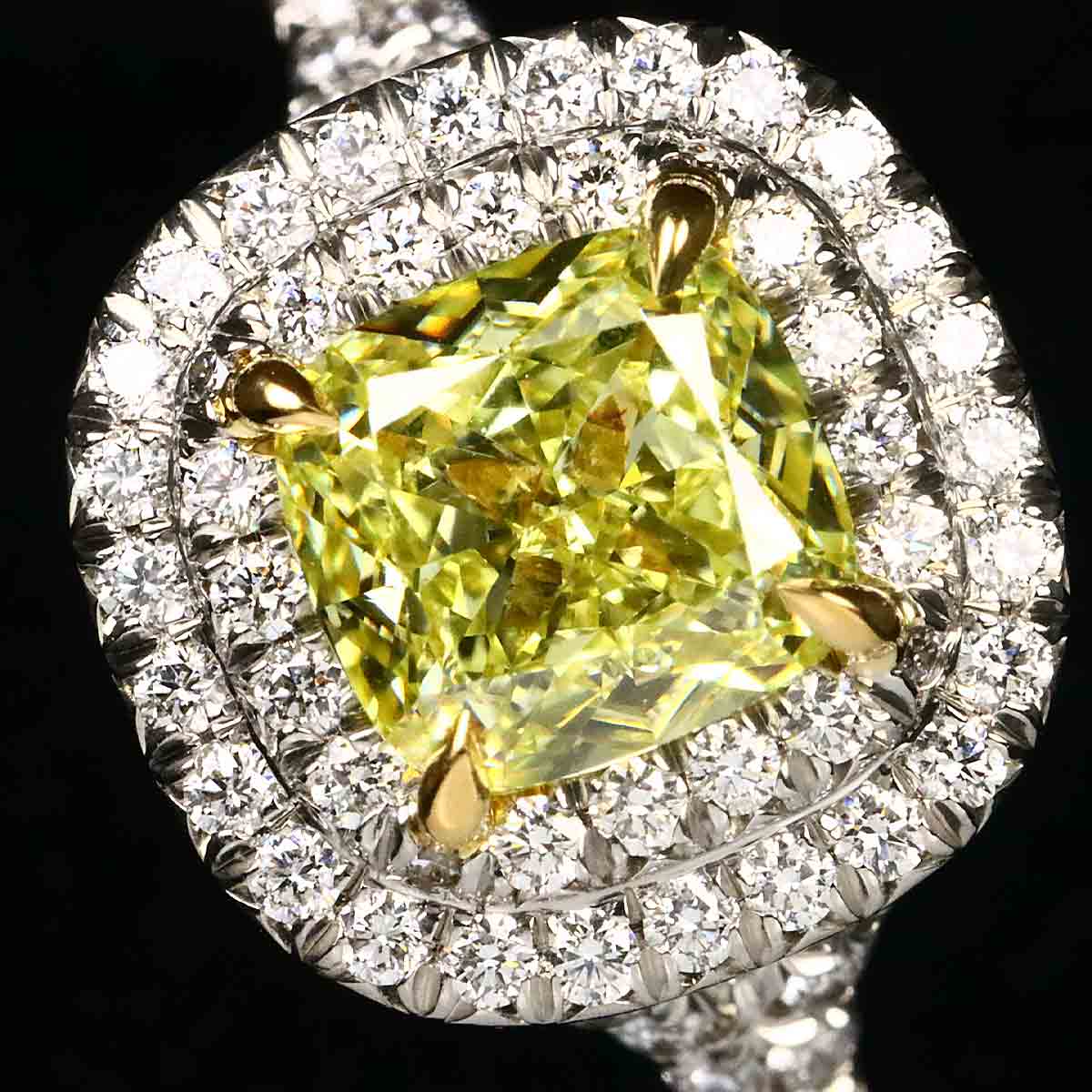Soleste Diamond 1.12ct FIY/VS1/VG Ring Pt 18K YG Size4.5(US)
