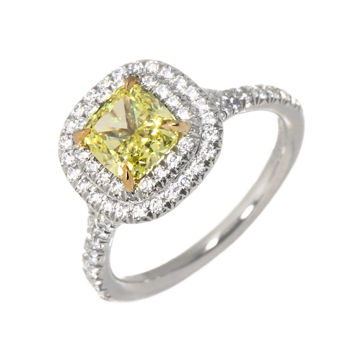 Soleste Diamond 1.12ct FIY/VS1/VG Ring Pt 18K YG Size4.5(US)