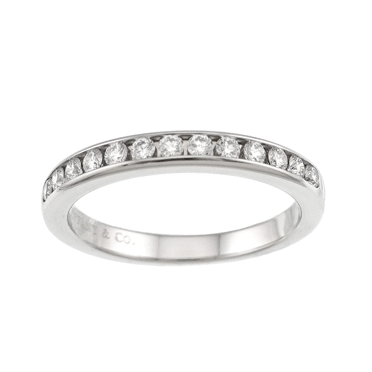 Half Diamond Ring Pt Platinum Size4-4.5(US)