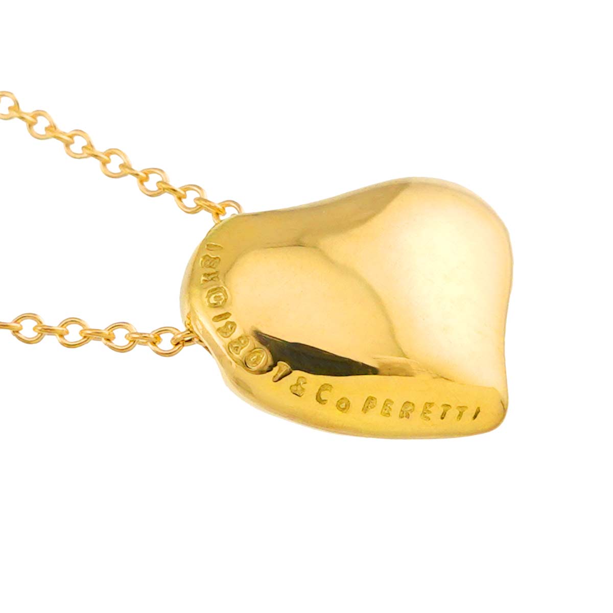 Full Heart Necklace 18K Yellow Gold 750