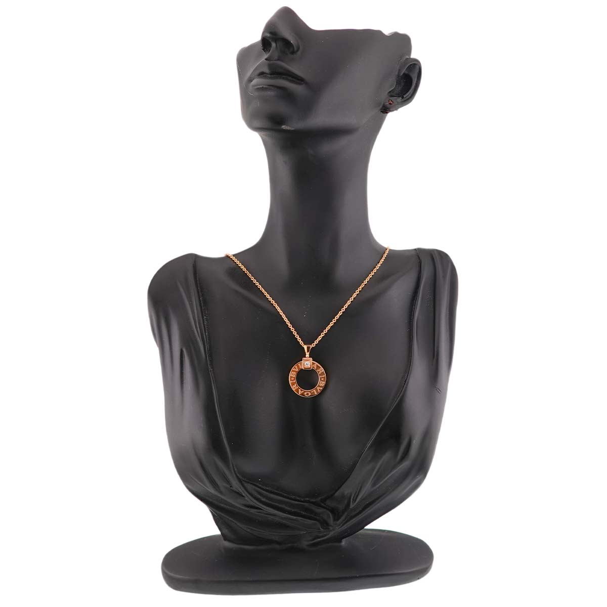 Double Logo Necklace Diamond 18K Pink Gold 750