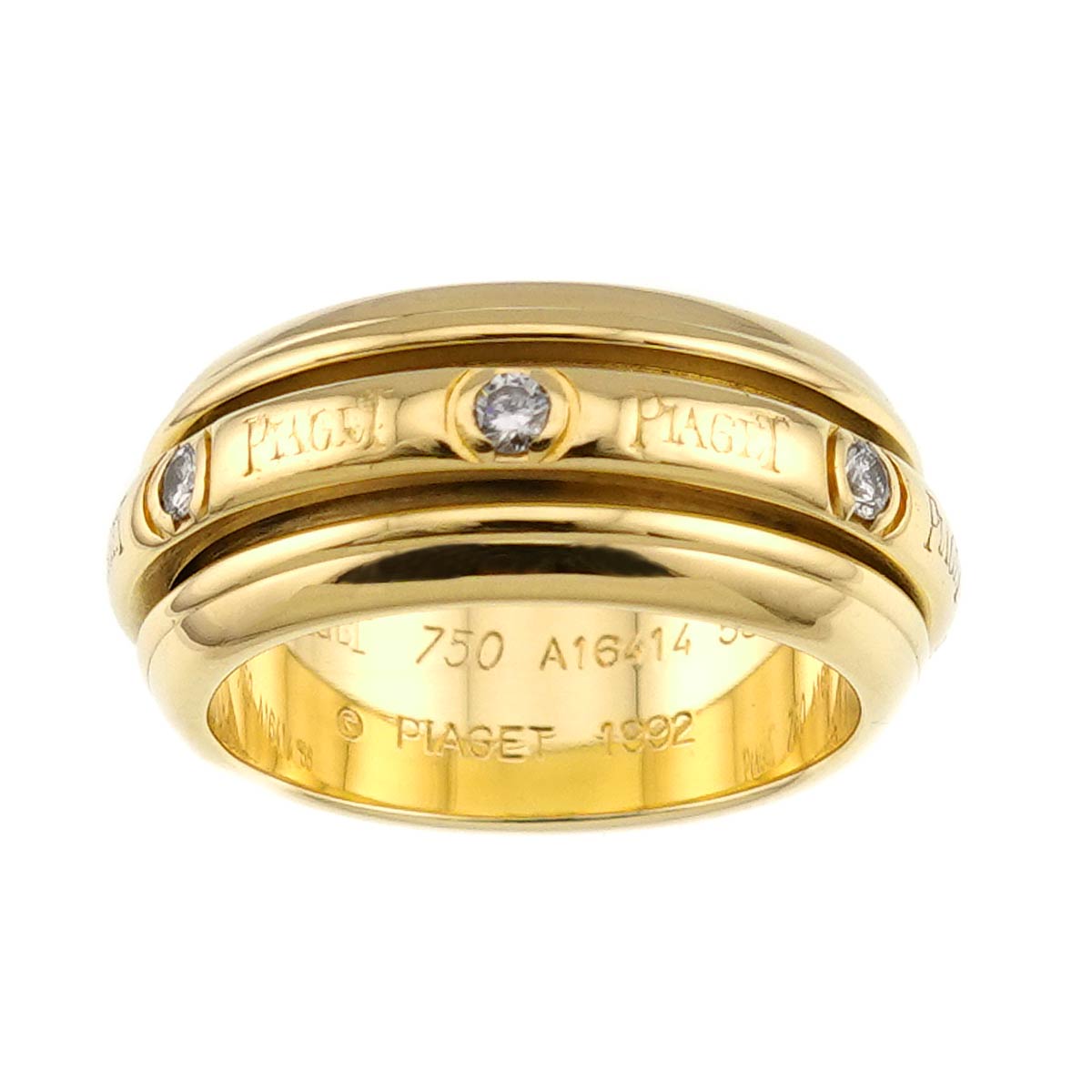 Possession Diamond Ring 18K Yellow Gold 750 size55 7.25(US)