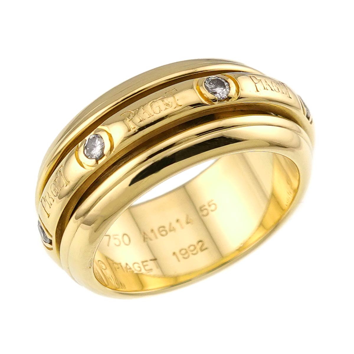 Possession Diamond Ring 18K Yellow Gold 750 size55 7.25(US)
