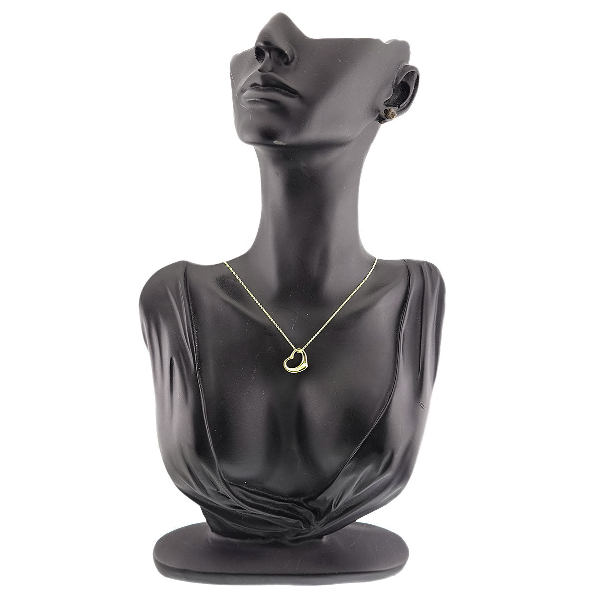 Open Heart Diamond Necklace 18K Yellow Gold 750