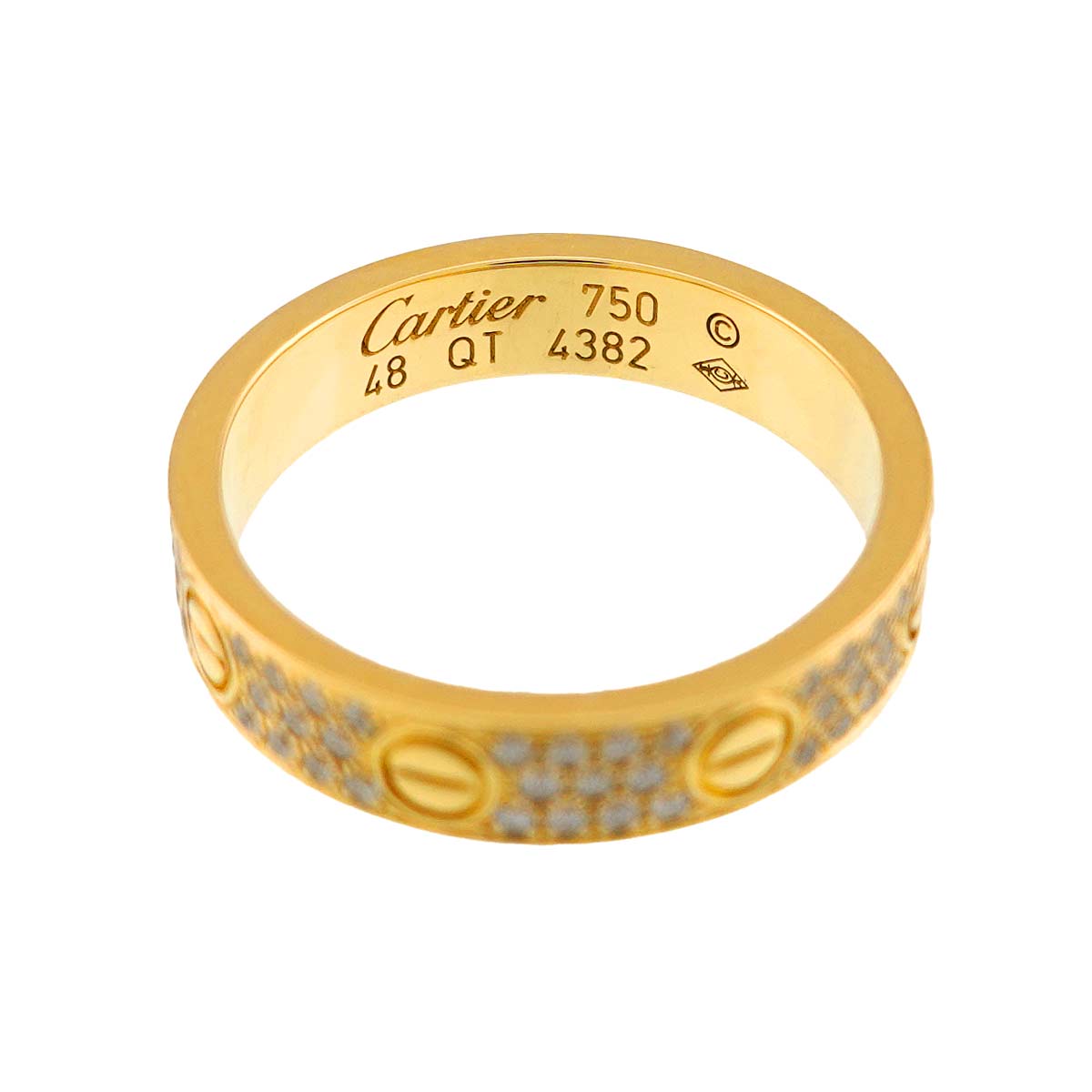 Love Ring SM Pave Diamond 18K YG 750 size48 Size4.5(US)