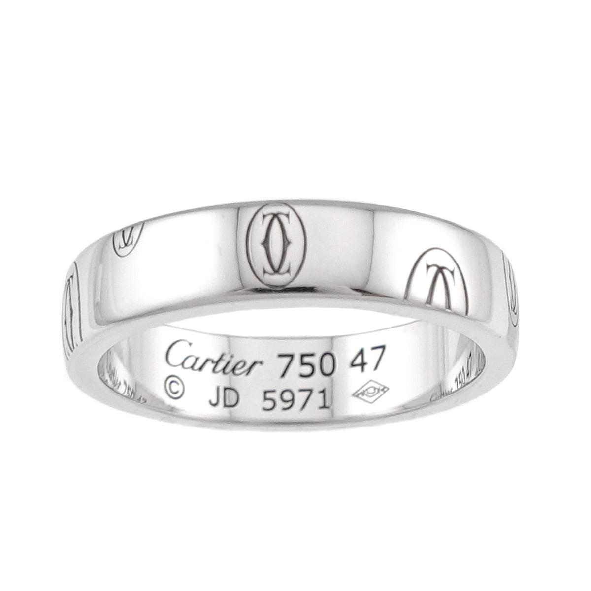 Happy Birthday SM Ring 18K White Gold 750 Size45 3.25(US)