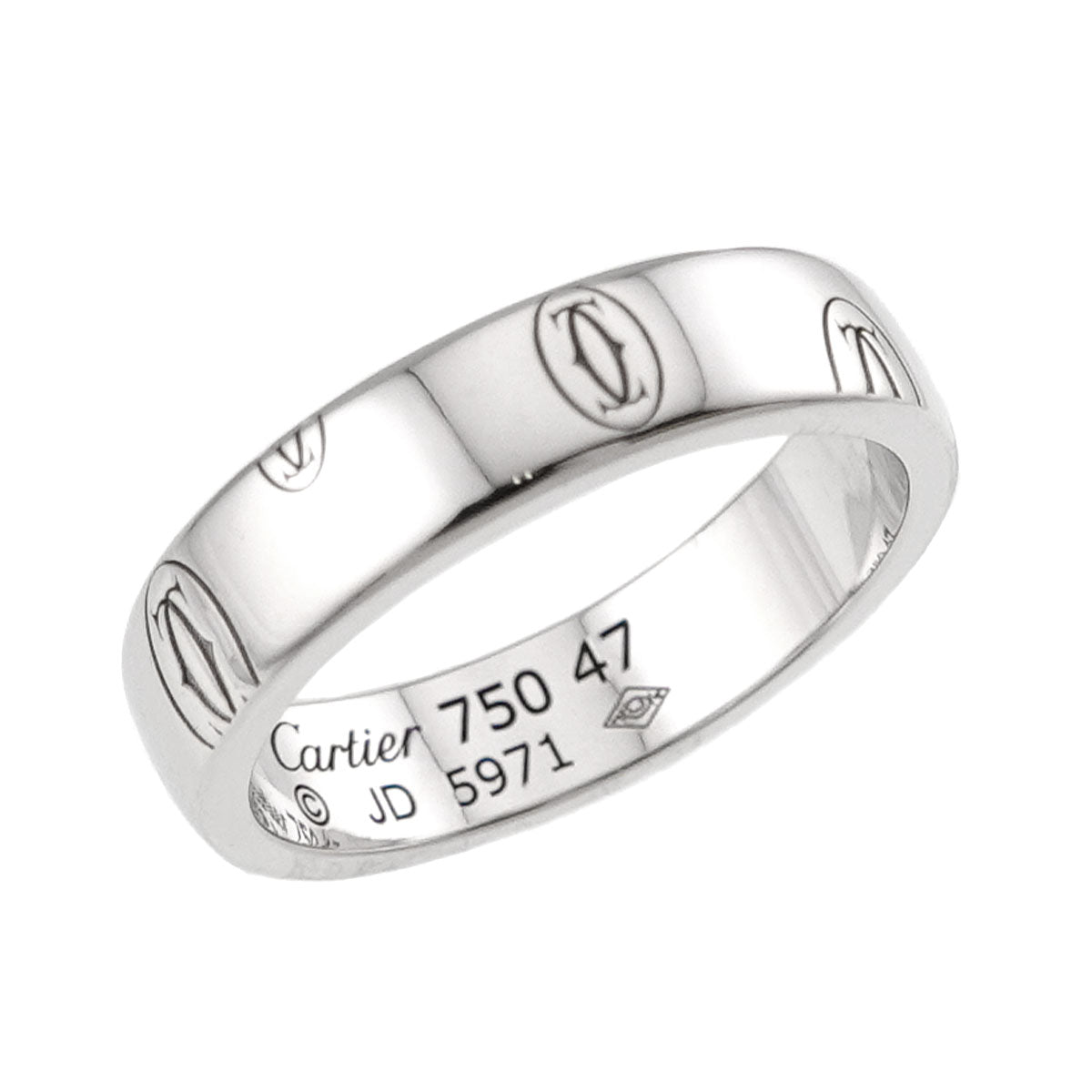 Happy Birthday SM Ring 18K White Gold 750 Size45 3.25(US)