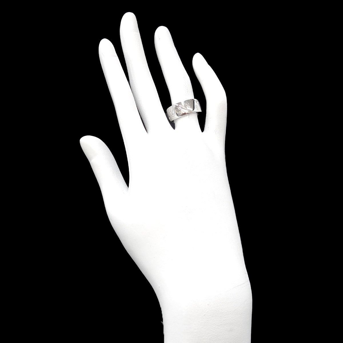 Happy Birthday Diamond Ring 18K WG 750 Size50 4.75-5(US)